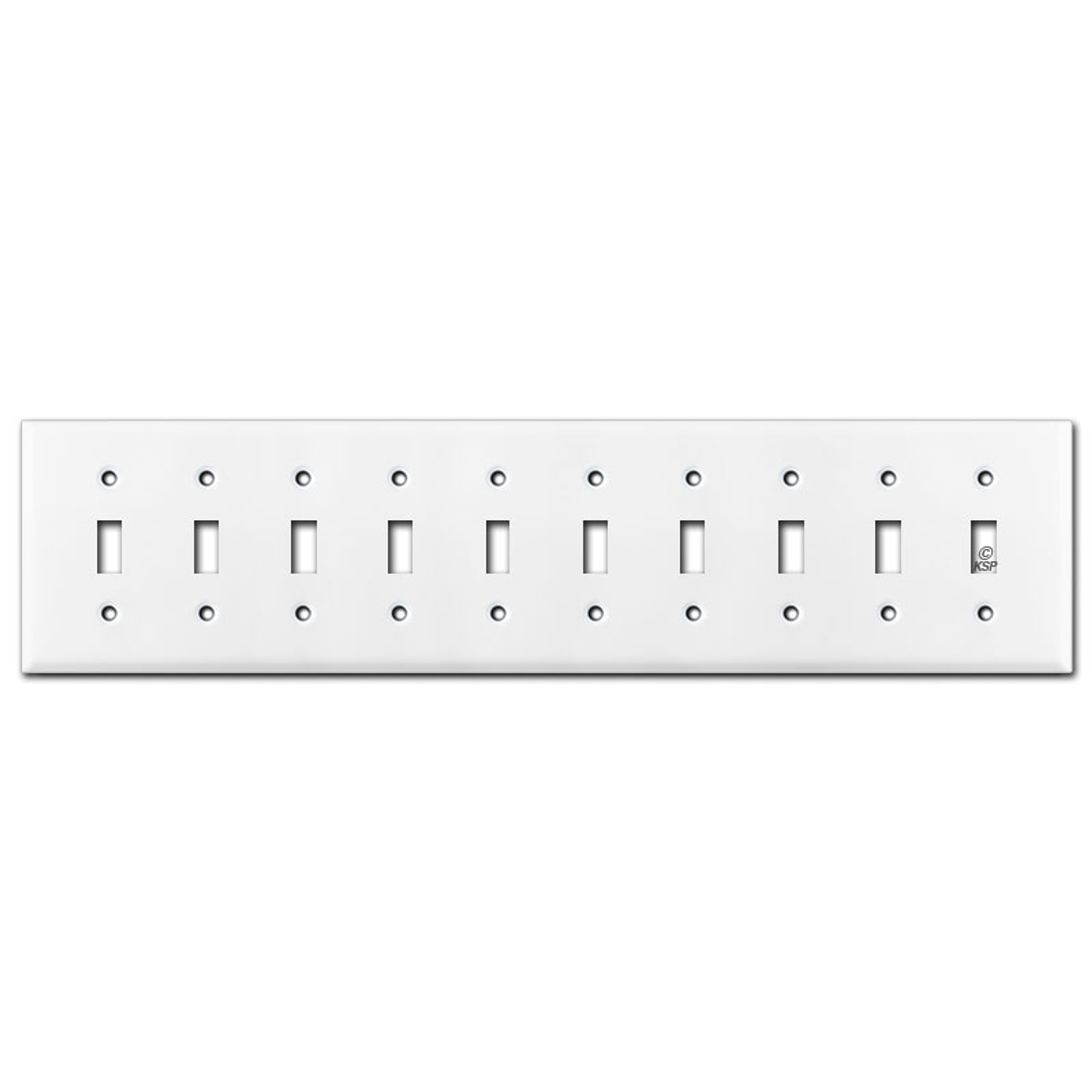 10 Gang Toggle Light Switch Plate White Kyle Switch Plates