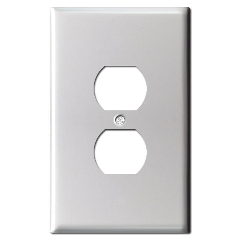 Jumbo Duplex Electrical Outlet Cover Brushed Aluminum