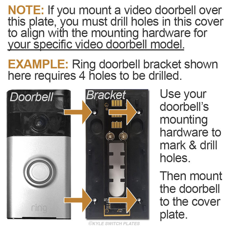 6.4" Doorbell Camera Cover with Hole for 5.37" Screw Spread Box