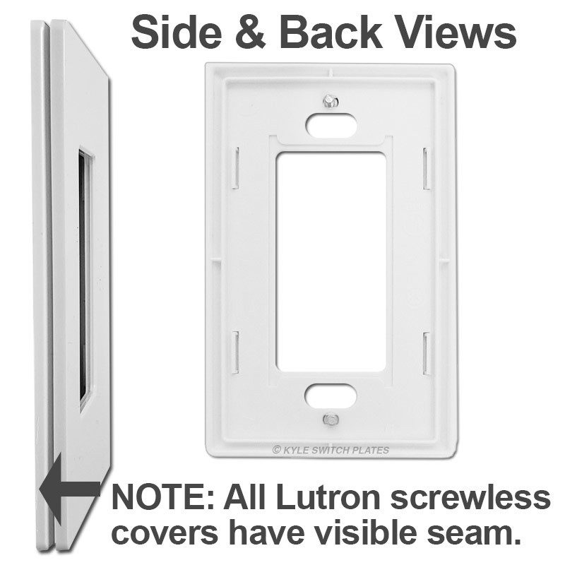 Single Blank Screwless Wall Plate Set Lutron Gray Plastic