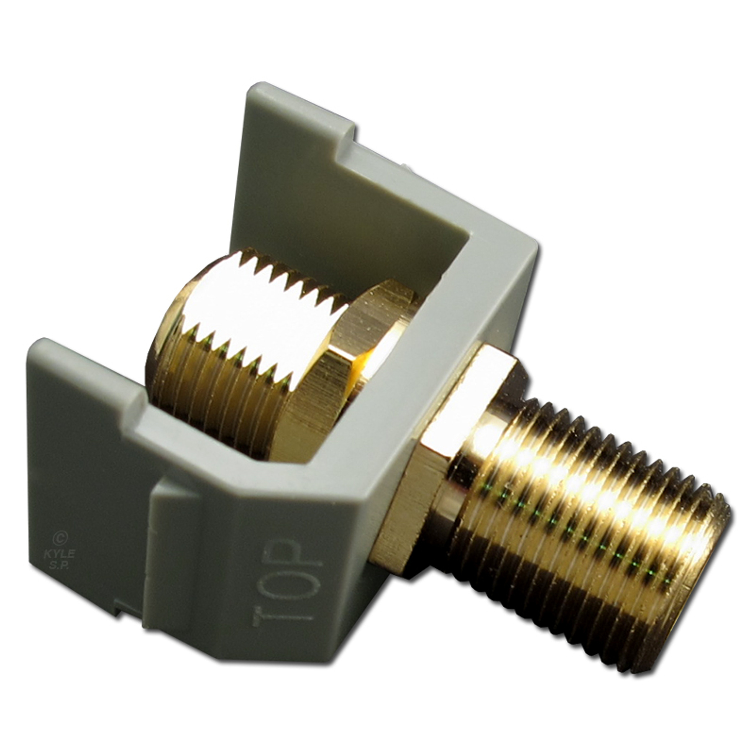 Gray Coax Cable Jack for Decorator Switch Plates