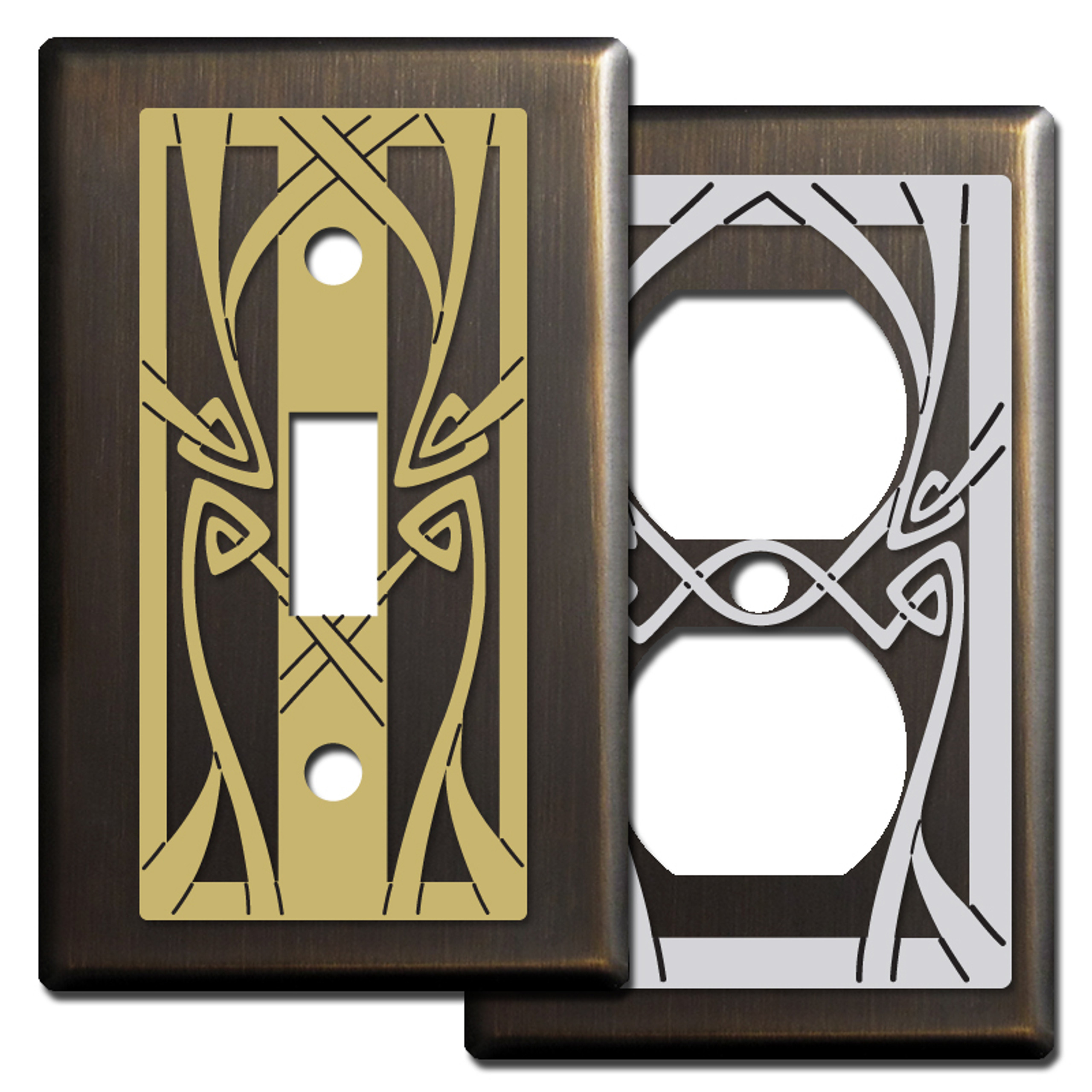 Art Nouveau Decorative Light Switch Covers Made in USA in 100 Sizes
