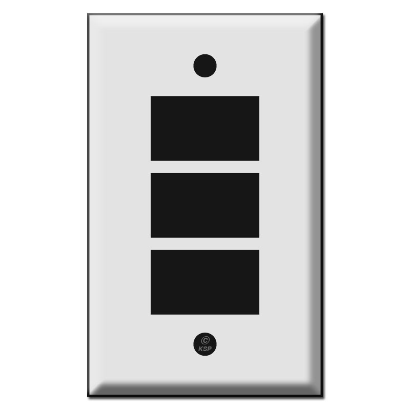 New Style Snap In Horizontal Three Device GE Low Voltage Switch Plates