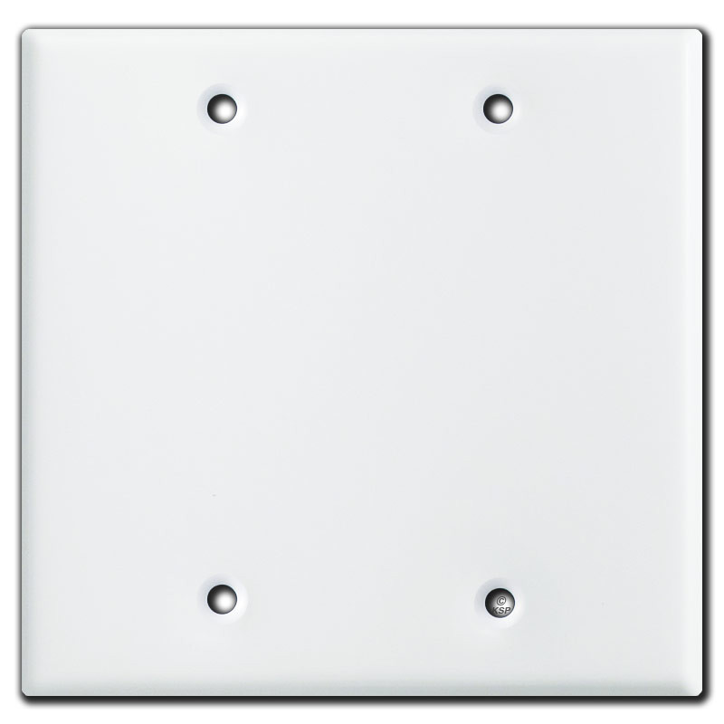 Recessed 2Gang Blank Wall Plate Cover White Kyle Switch Plates