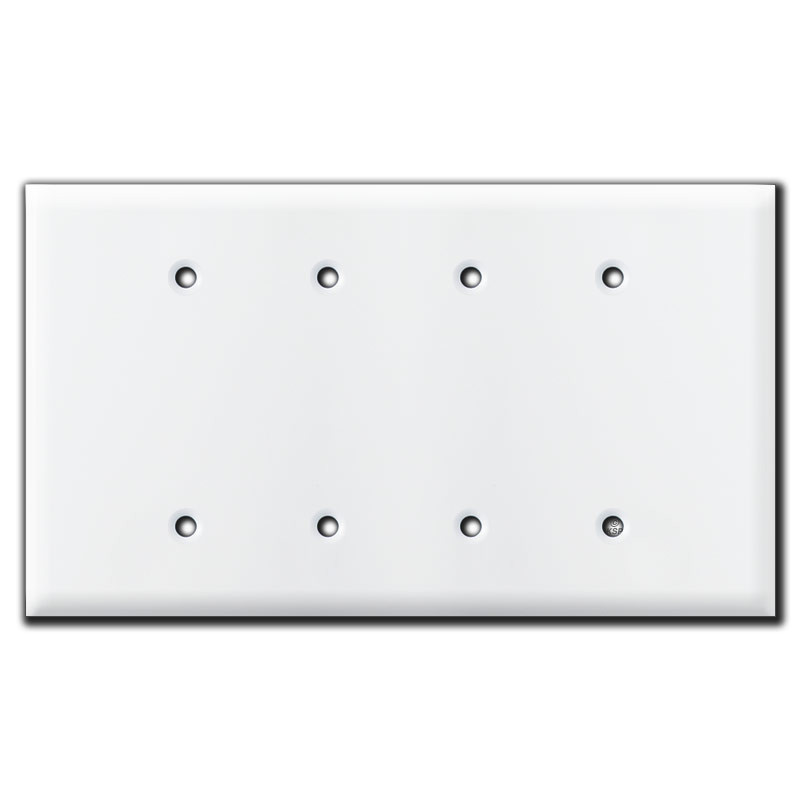 Jumbo 4 Blank Light Switch Covers White Kyle Switch Plates