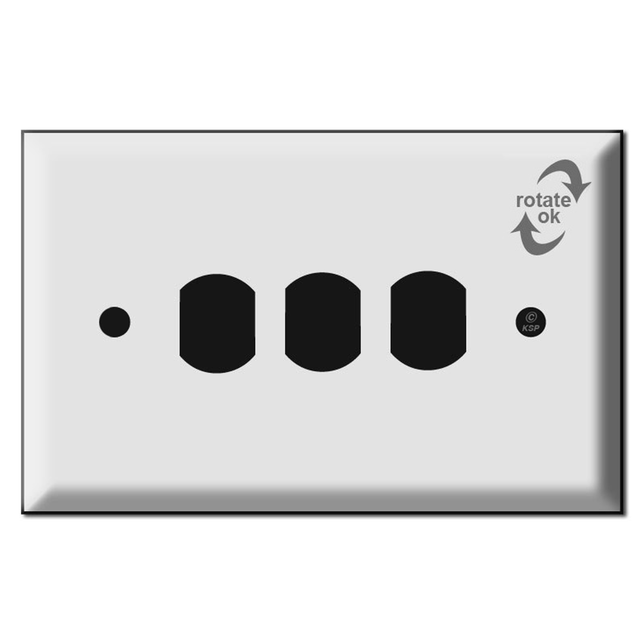 Oversized 3 Despard Stacked Light Switch Plate Covers White