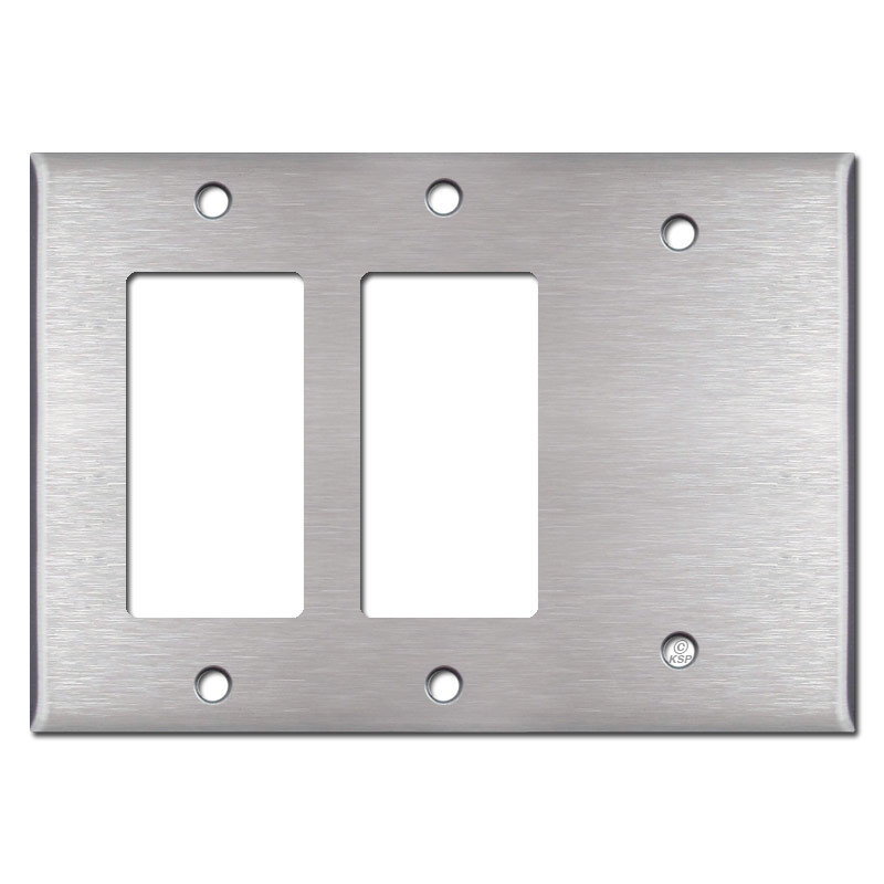 3 GFCI Decora Rocker Switch Plates Satin Stainless Steel