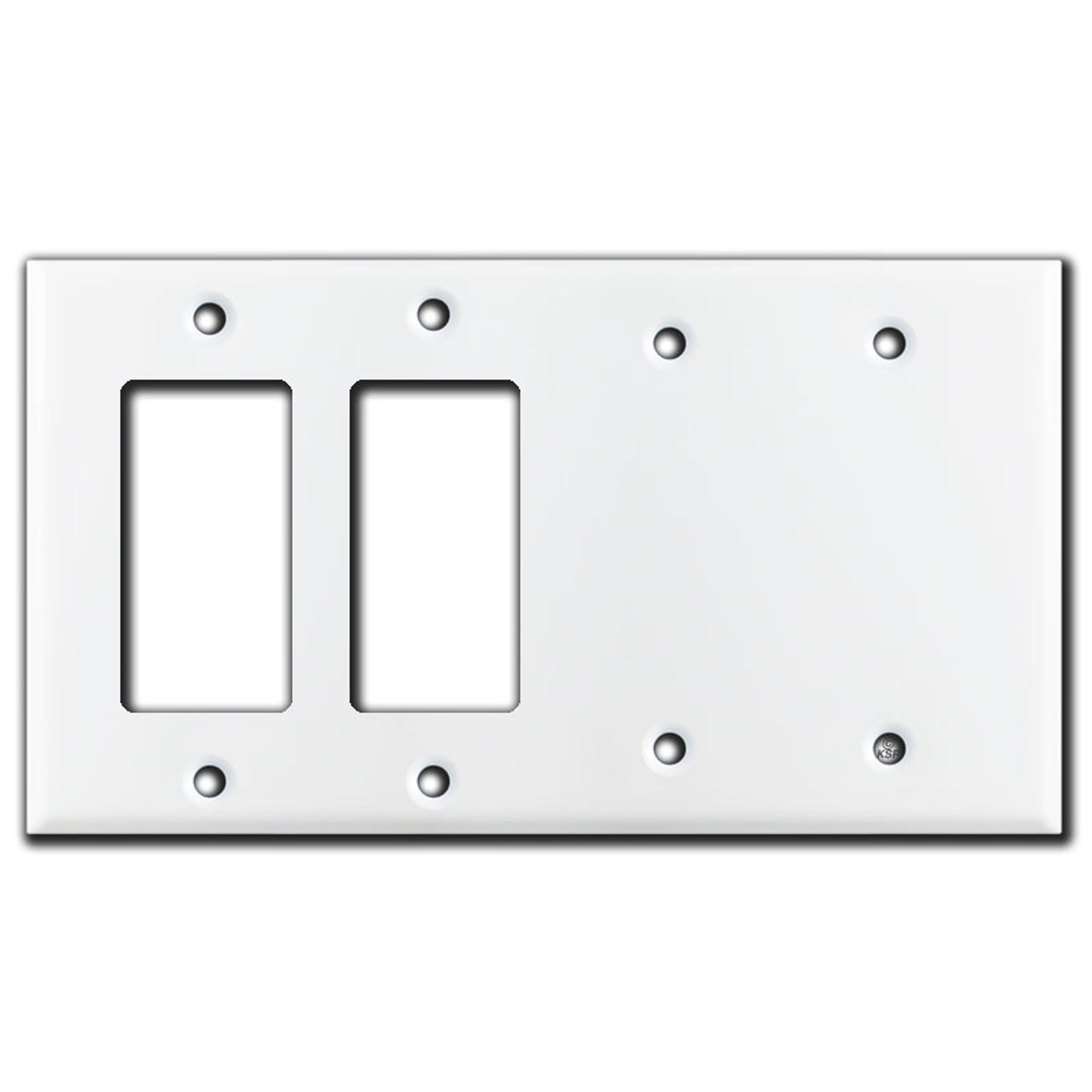 2 Toggle & 2 Decora Rocker Switch 4 Gang Wall Plate White