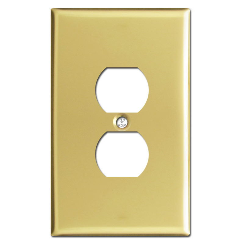 Polished Brass Receptacle Wall Plate Covers