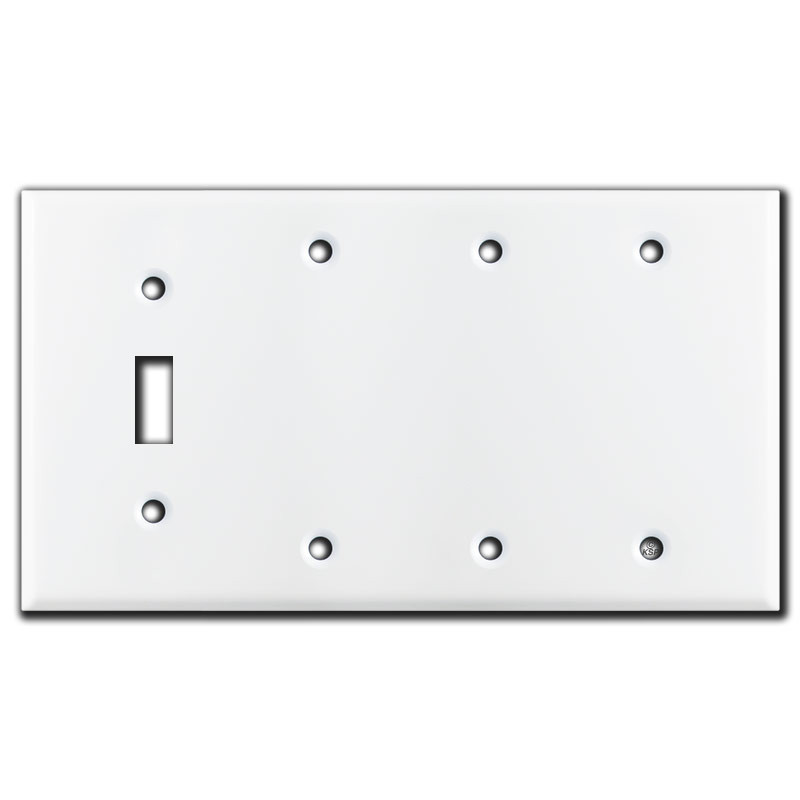3-Gang 2-Toggle 1-Blank Wallplate - White | Kyle Switch Plates
