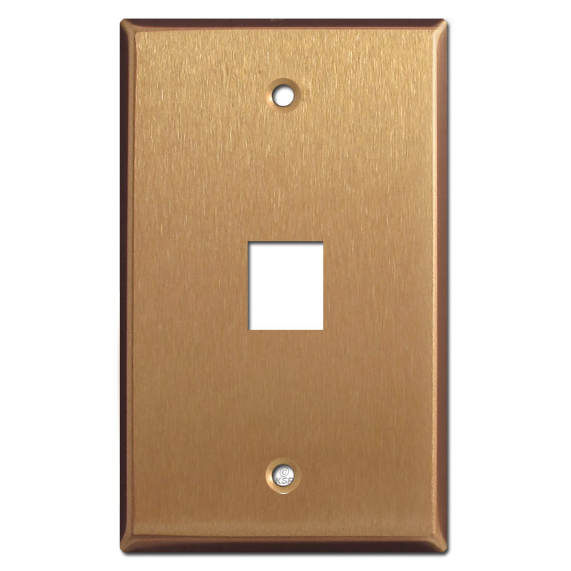 Oversized One Phone Jack Faceplate Satin Stainless Steel