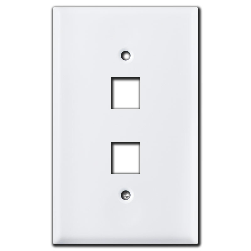 Oversized 2 Telephone Jack Cover Plates White