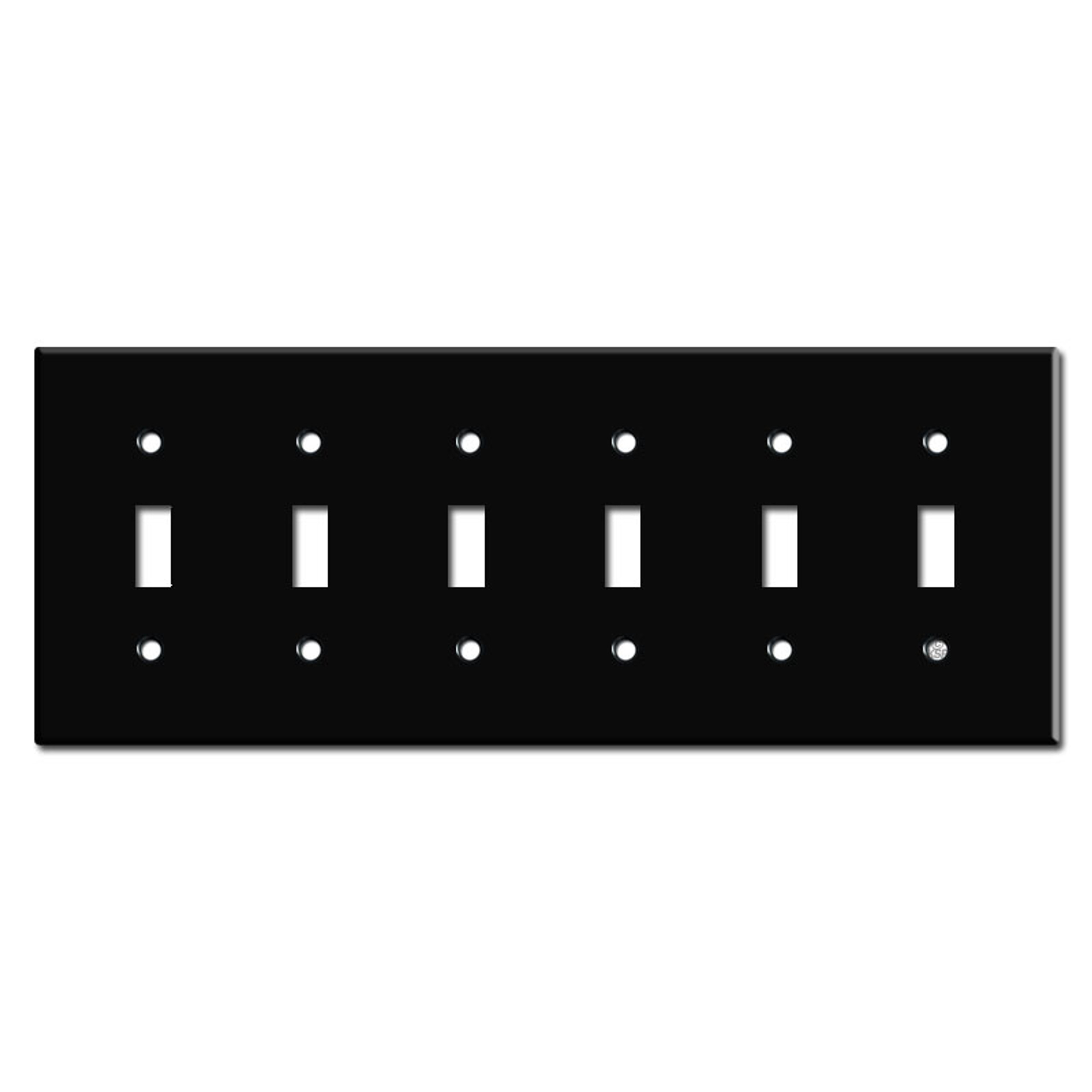 6 Gang Toggle Switch Plate Black Kyle Switch Plates