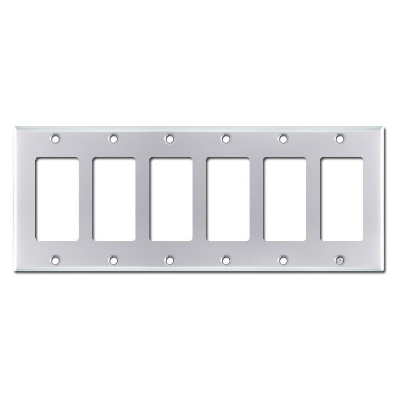 Decora GFI & Blank 2Gang Switch Plate Covers Polished Chrome
