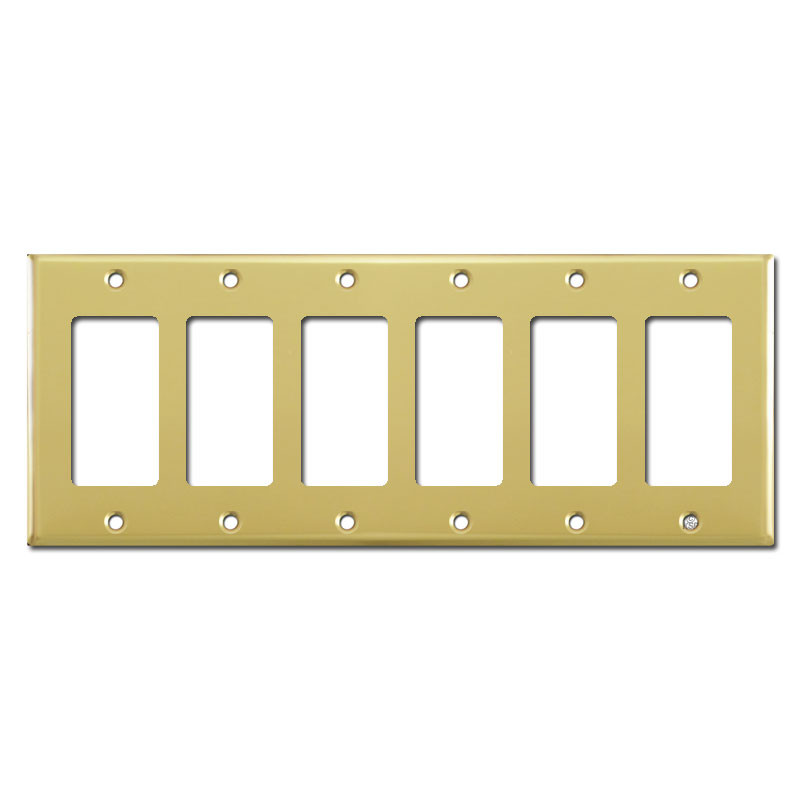 Six Decora Switch Plates Polished Brass Kyle Switch Plates