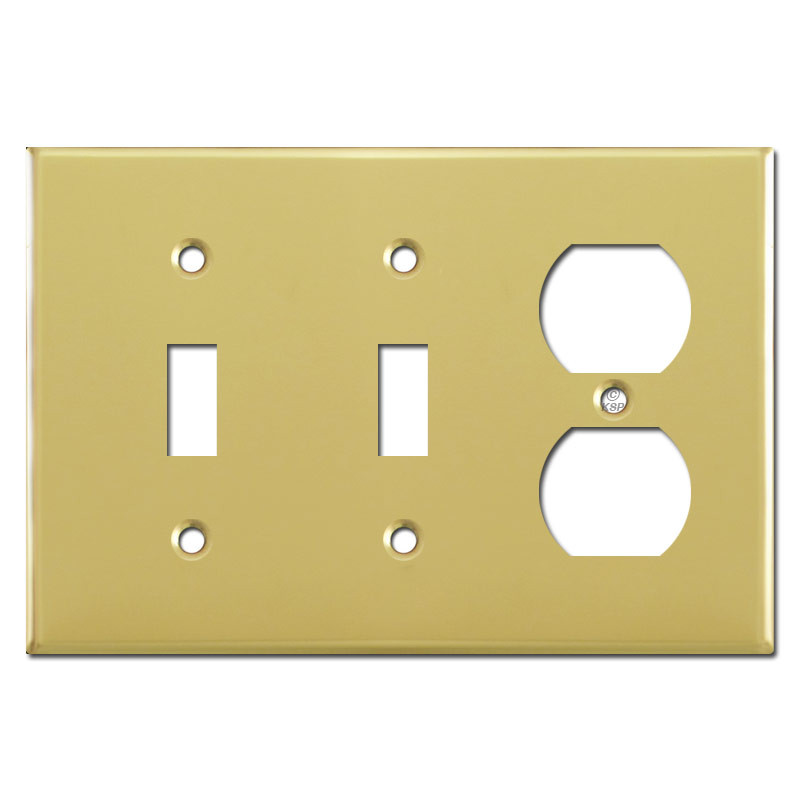 1 Outlet Cover Plate Polished Brass Kyle Switch Plates