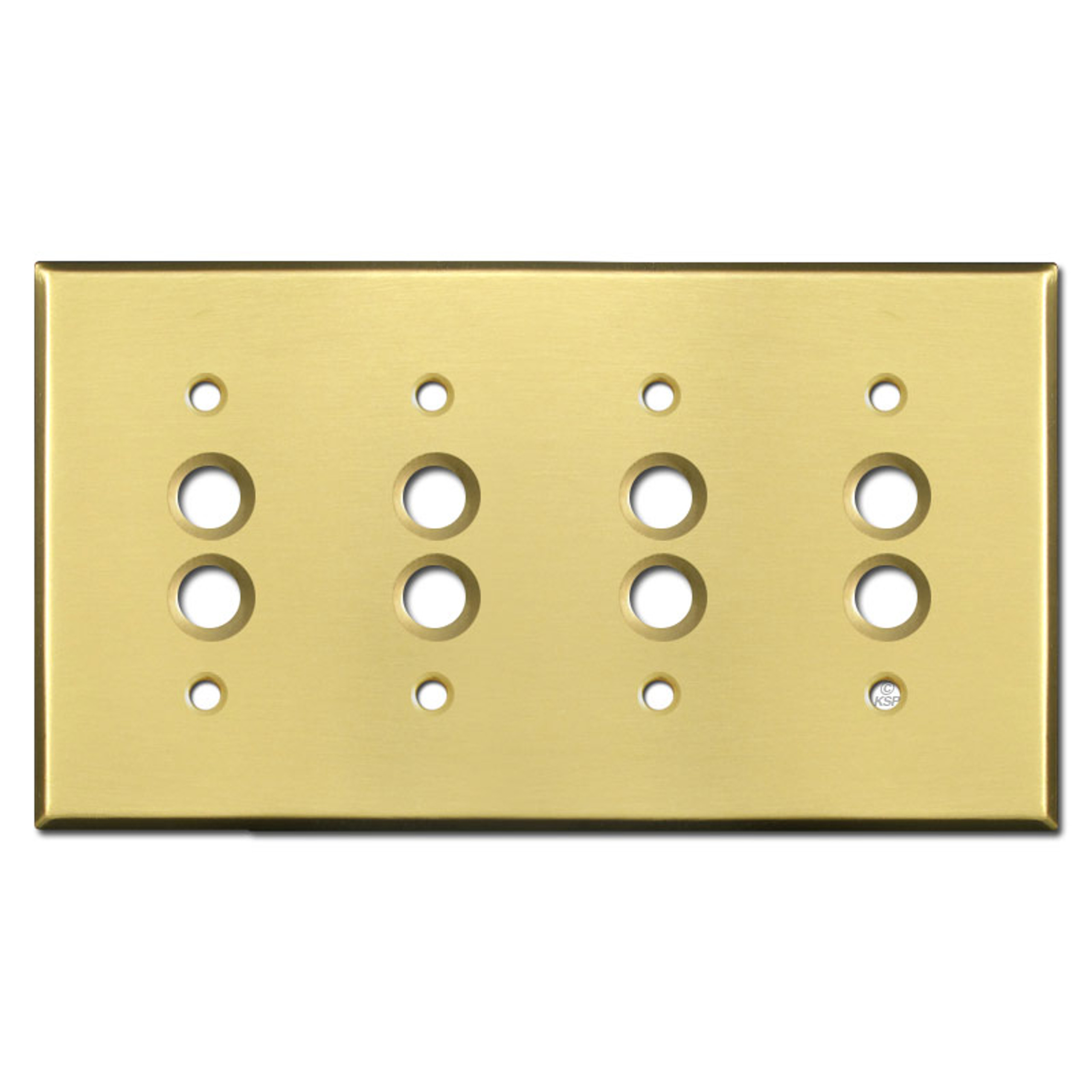 Three Gang Pushbutton Wall Cover Plates Satin Brass