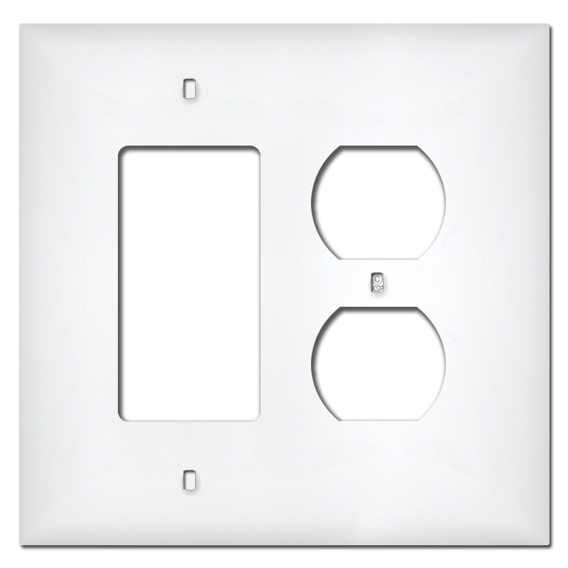 Midway Single Round Receptacle Plastic Wall Plate Covers White