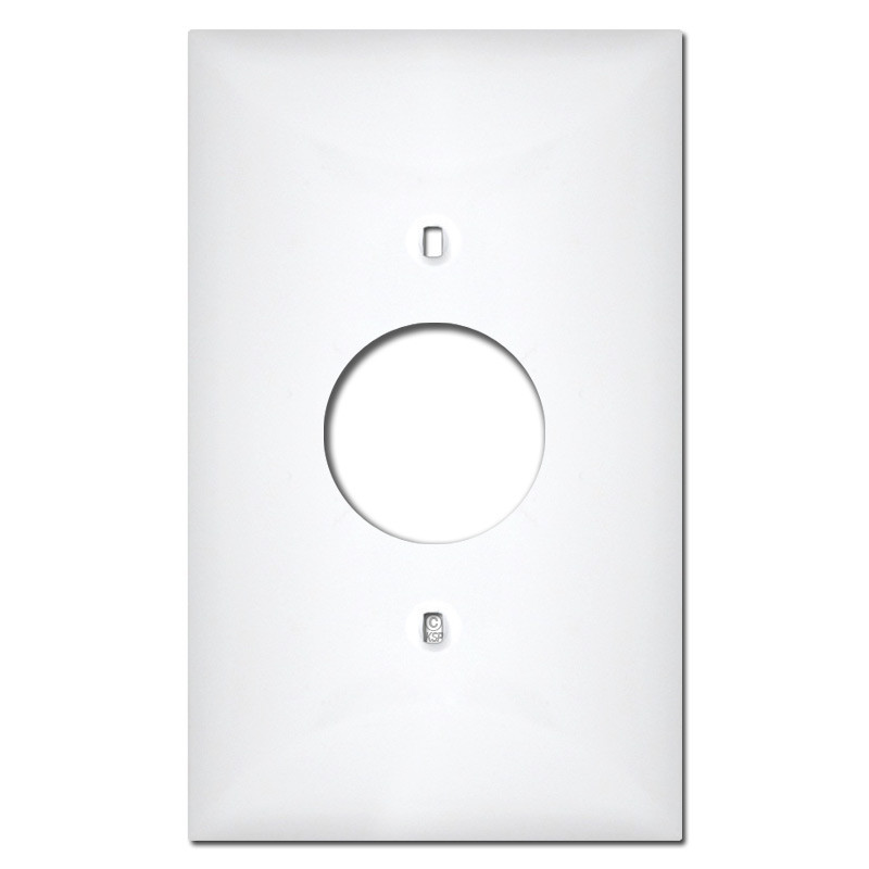 Midway Single Round Receptacle Plastic Wall Plate Covers White