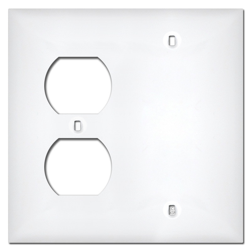 1 Round Outlet 1 Blank Wall Covers White Kyle Switch Plates