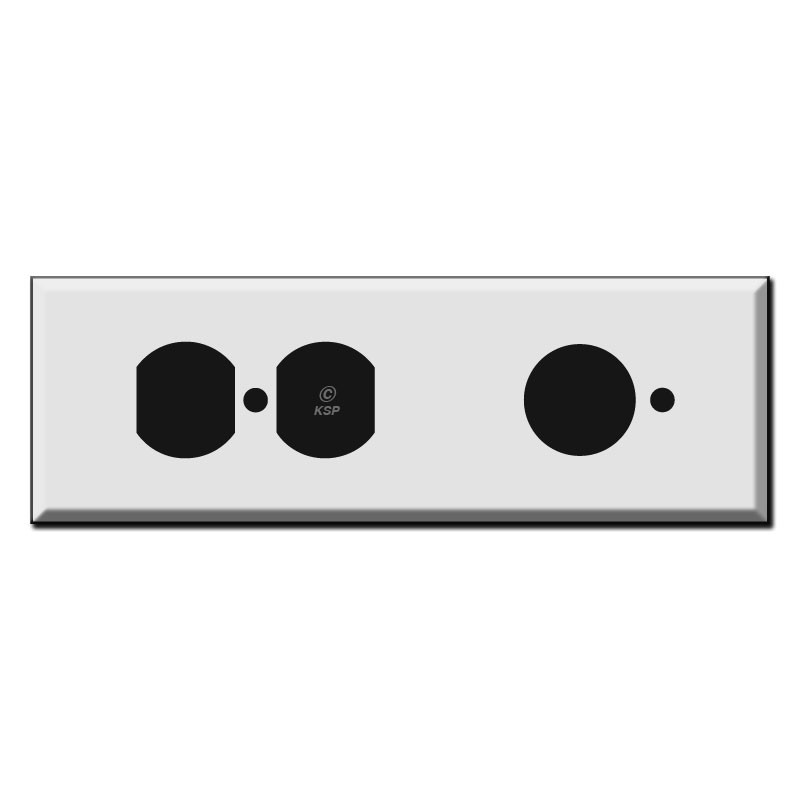 Tandem Duplex Outlet + 1.25'' Round Telephone Jack Cover Plate White