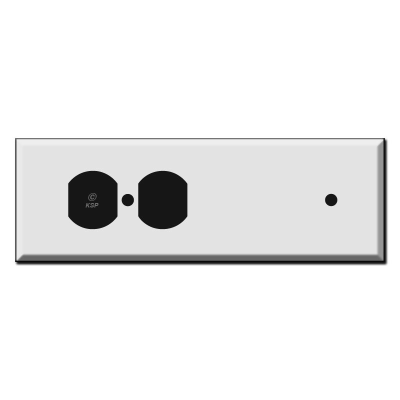 Long Tandem Blank + Duplex Outlet Receptacle Cover Plates