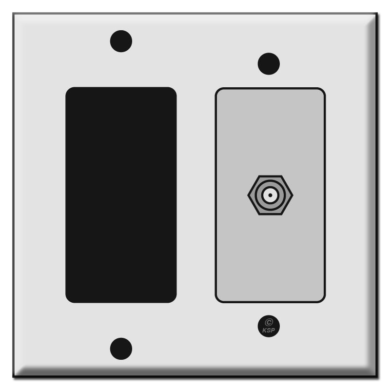Rocker GFCI Switch & Cable Jack Cover Plates