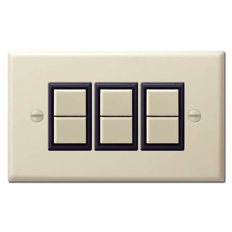 3 GE Low Voltage Lighting Switches & Wall Plate Set Stainless Steel