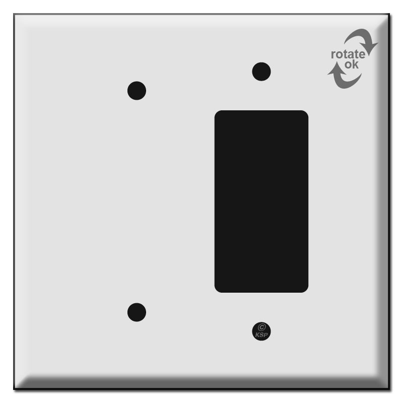 Oversized Blank GFCI Rocker Light Switch Cover Stainless Steel