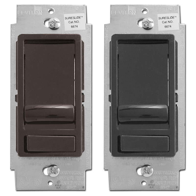 Gray Toggle Dimmer Switch LED CFL S/P & 3 Way Kyle Switch Plates