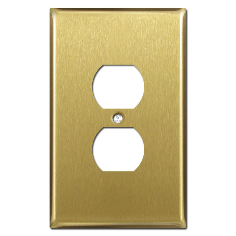 One Electrical Plug Plate Covers Satin Brass Kyle Switch Plates