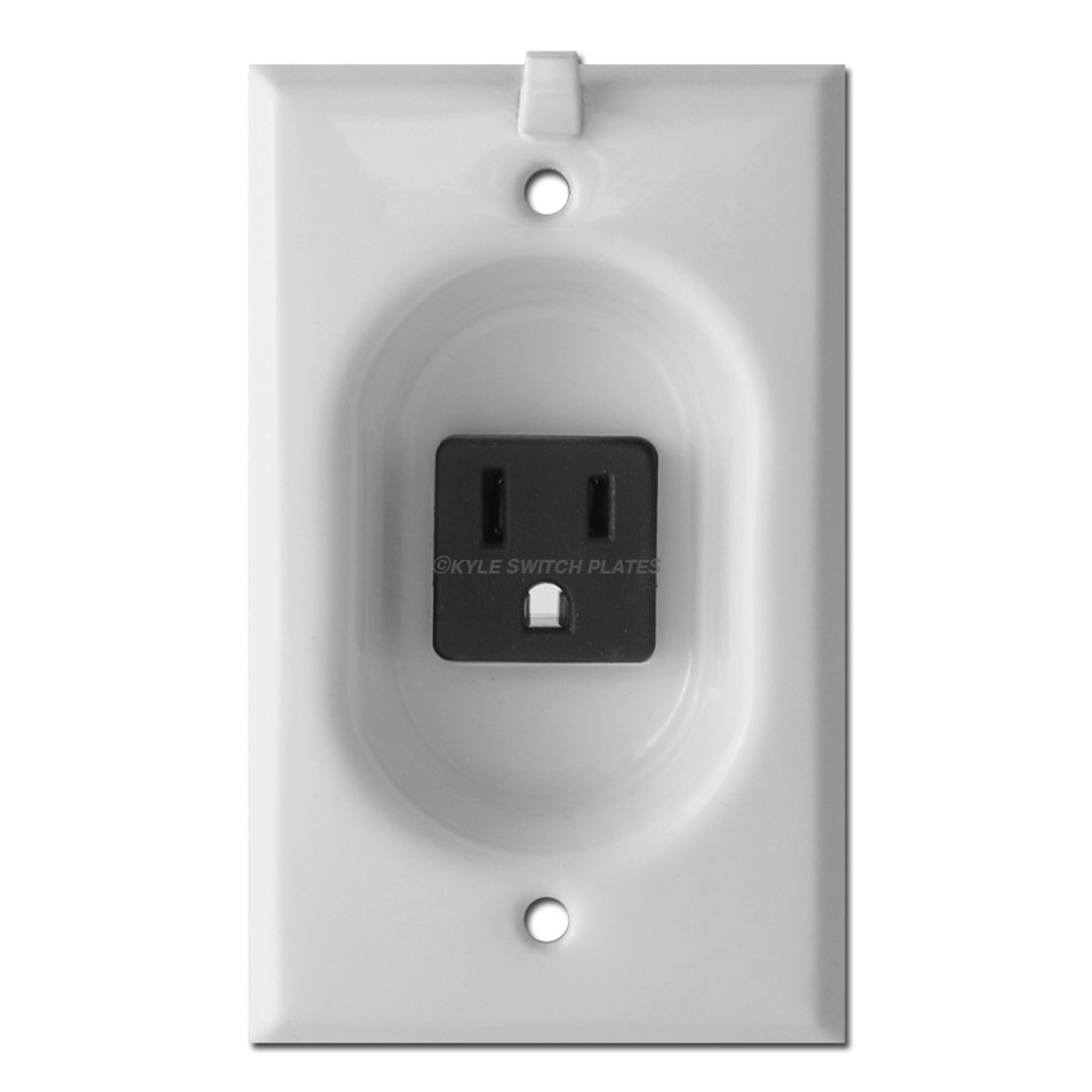 recessed coax jack outlet cover for flat tv - white