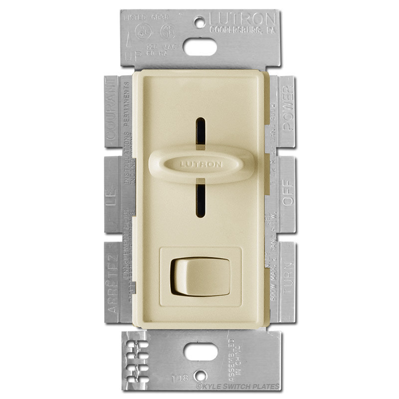Brown Single Pole or 3 Way Slide Dimmer with On Off Switch