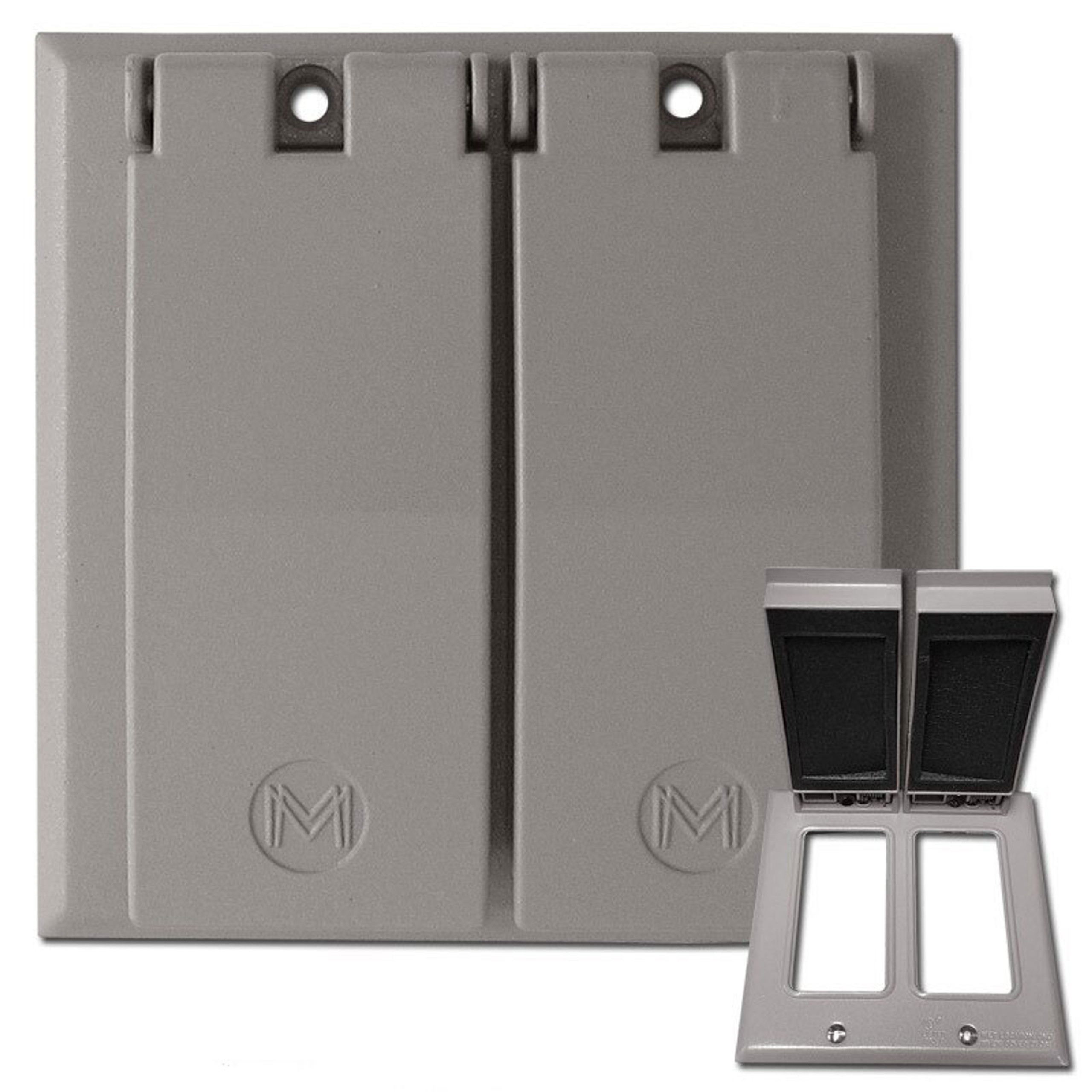 Weatherproof 4 Decor Wall Plate Covers for Wet Locations Aluminum