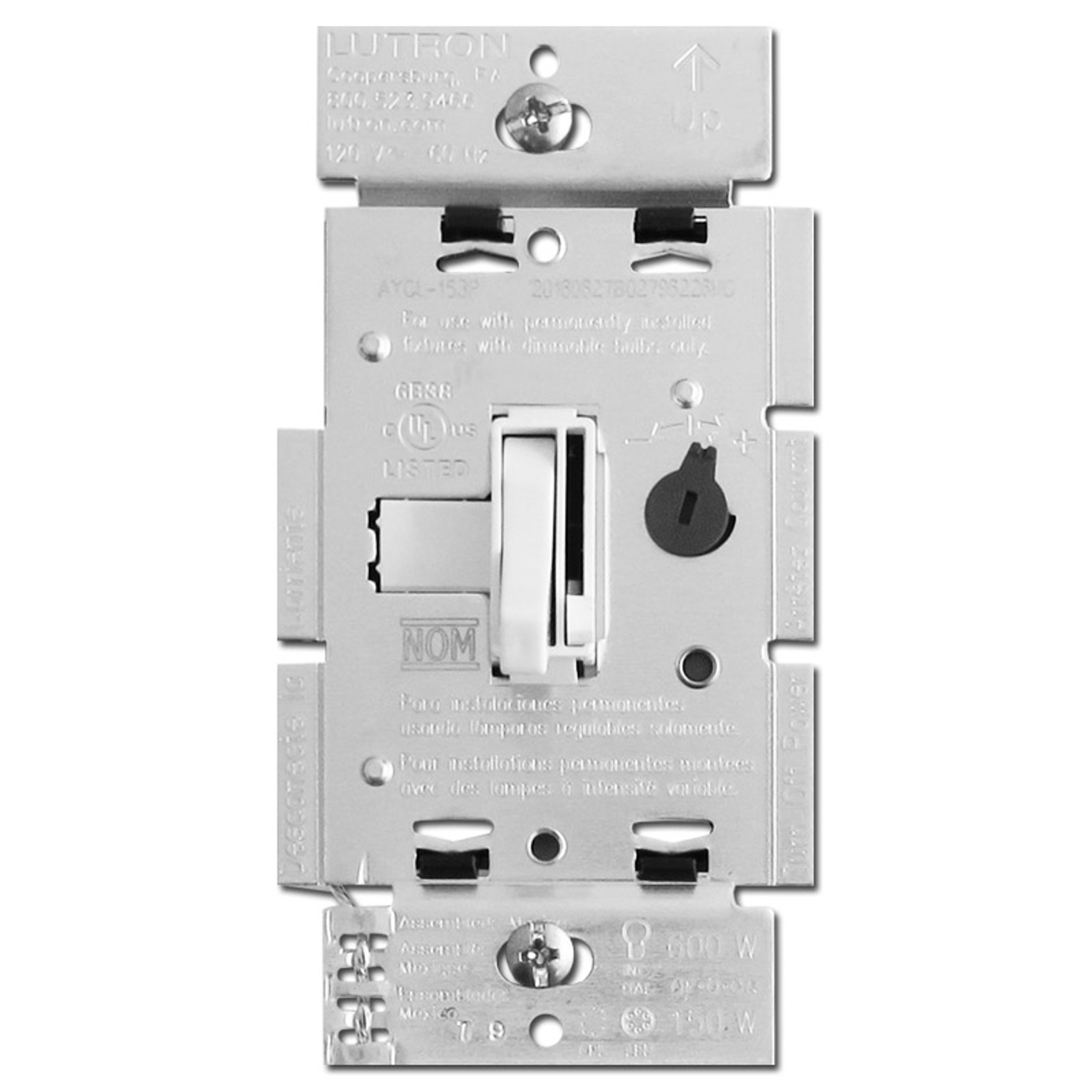 Toggle Dimmer LED CFL Incandescent S/P or 3W Lutron AYCL153P Toggle Dimmer LED CFL Incandescent S/P or 3W Lutron AYCL153P