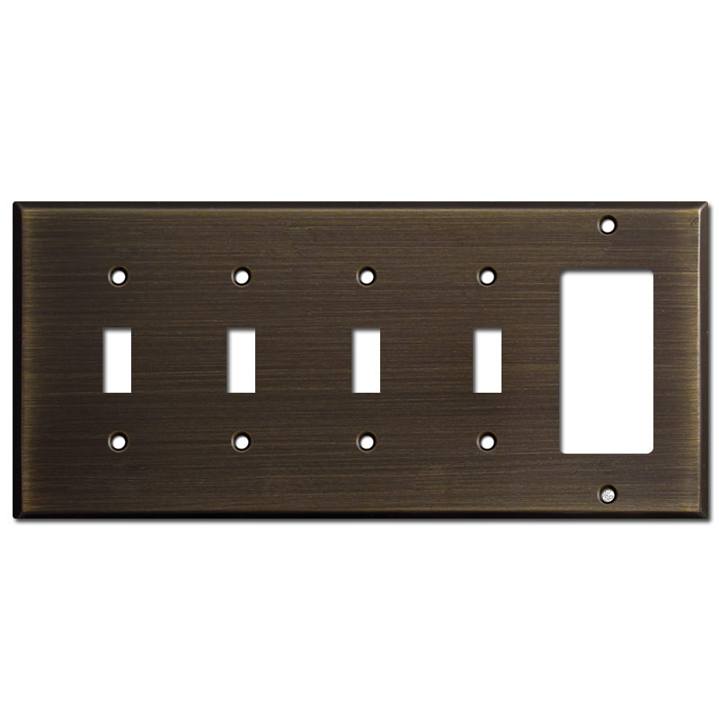 4 Toggle Switch Plates Oil Rubbed Bronze