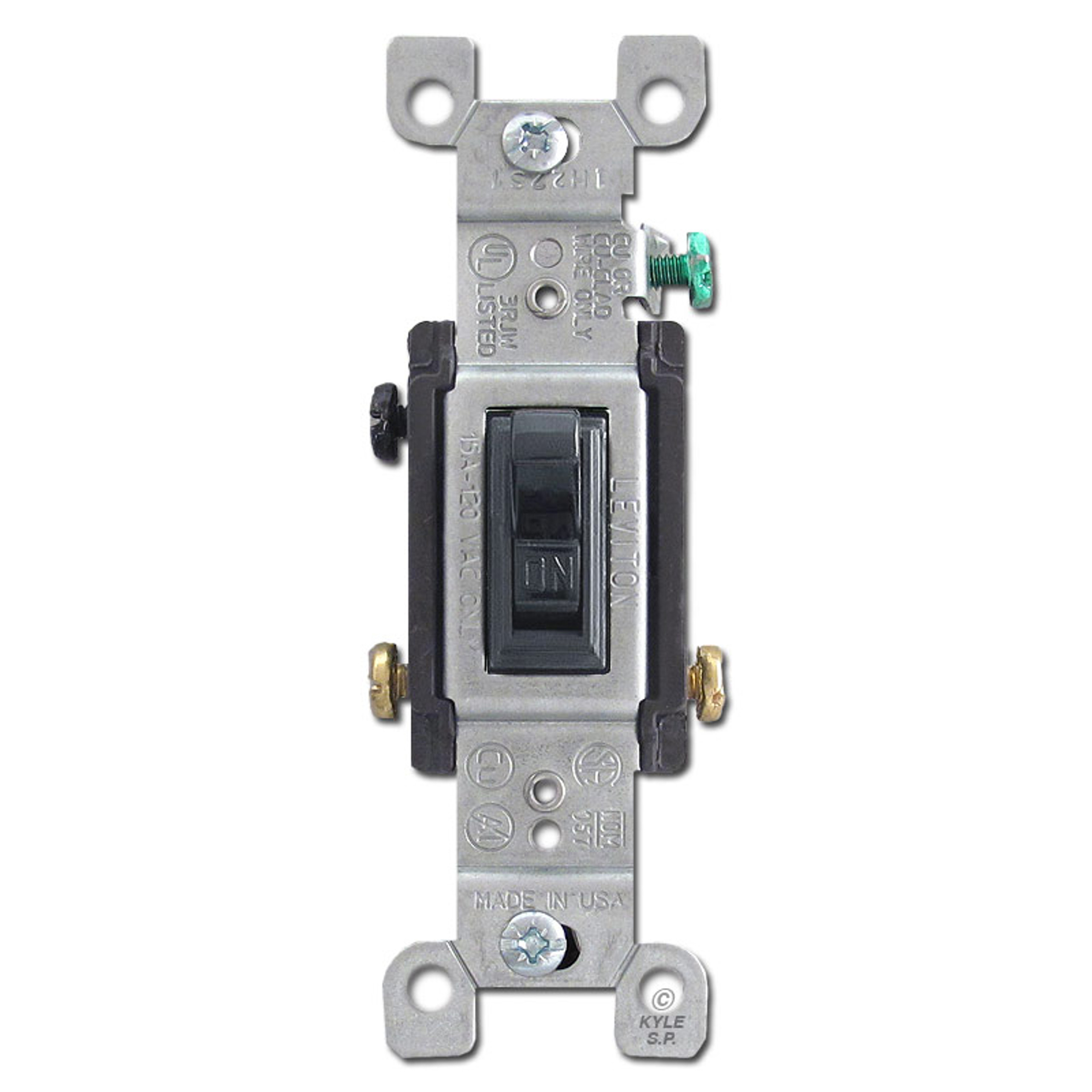 Black 3 Way 15 Amp Toggle Light Switches Kyle Switch Plates