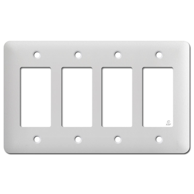 Long One Duplex Wall Cover Plates Textured White