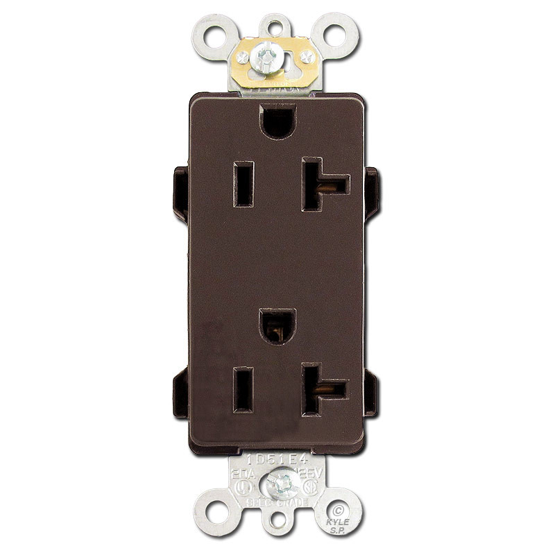Black 20A Decora Outlet Receptacles Spec Grade