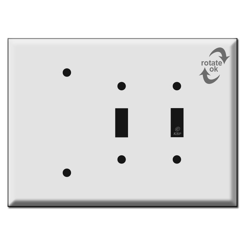 Oversized 2 Toggle 1 Blank Electrical Wall Switch Plates
