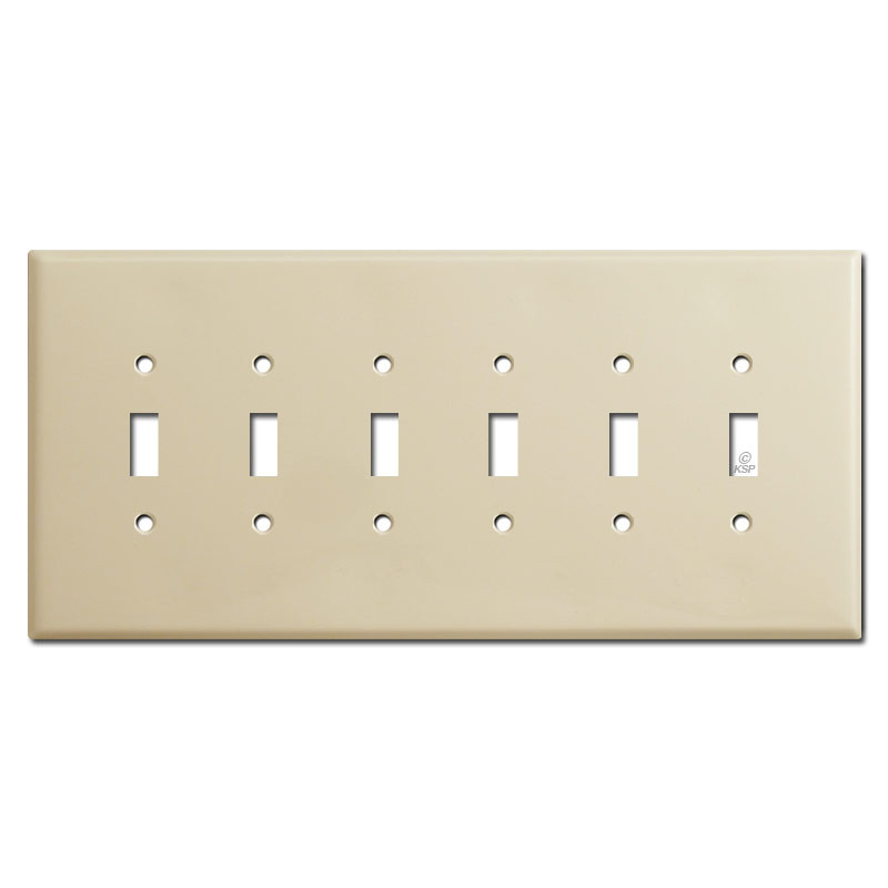 Oversized 6 Toggle Light Switch Cover Ivory Kyle Switch Plates