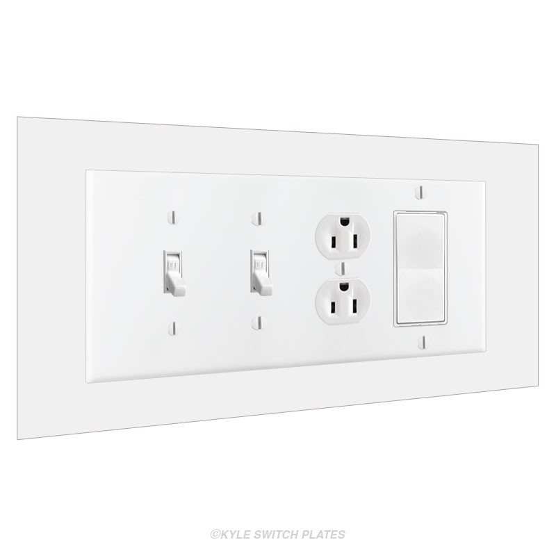 Jumbo 6'' x 6'' Light Switch Wall Plate Expander Extends Cover Size