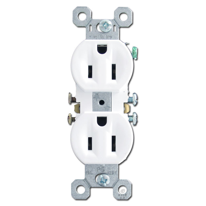 Duplex Outlet Wall Plate White Kyle Switch Plates