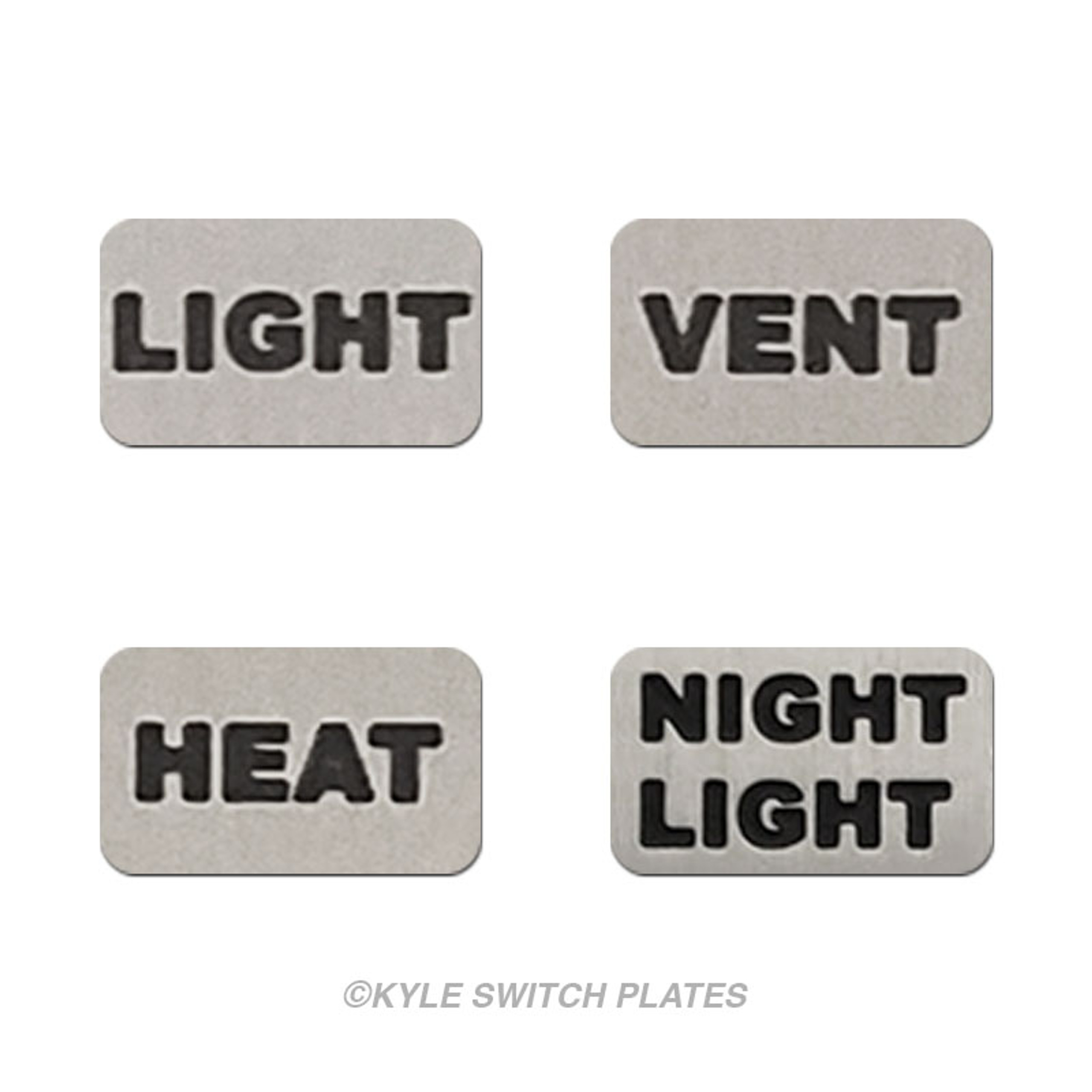 Silver Switch ID Labels for Light Switchplate Covers