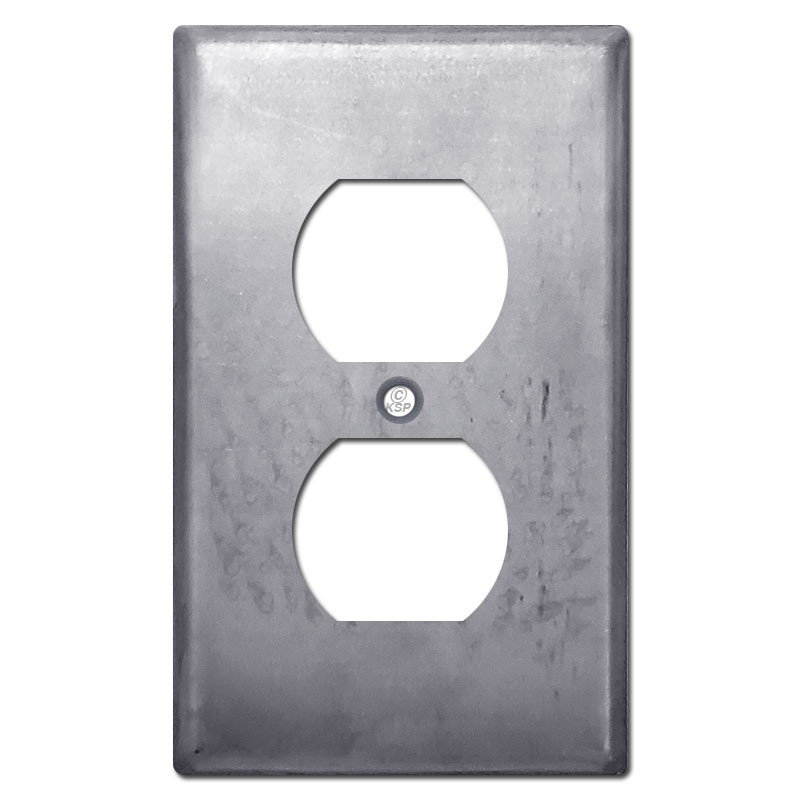 1 Duplex Outlet Cover Raw Steel Paintable