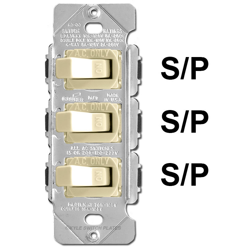 3 White Stacked Toggle Switch & Strap Set - Despard 15A