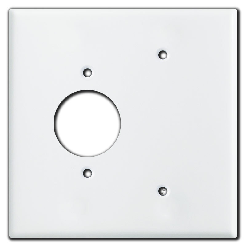 Oversized 1.62'' Locking Receptacle + Blank Outlet Cover White