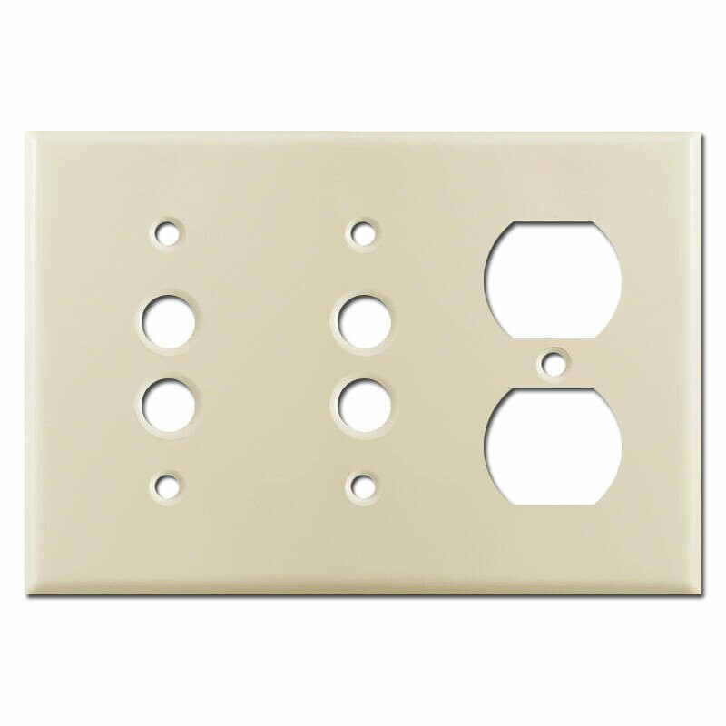 Ivory Pushbutton Switch Plate Covers