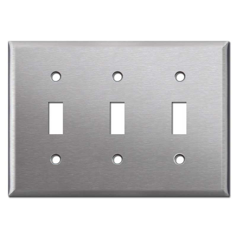 Deep 3 Toggle Wall Switch Cover Stainless Steel