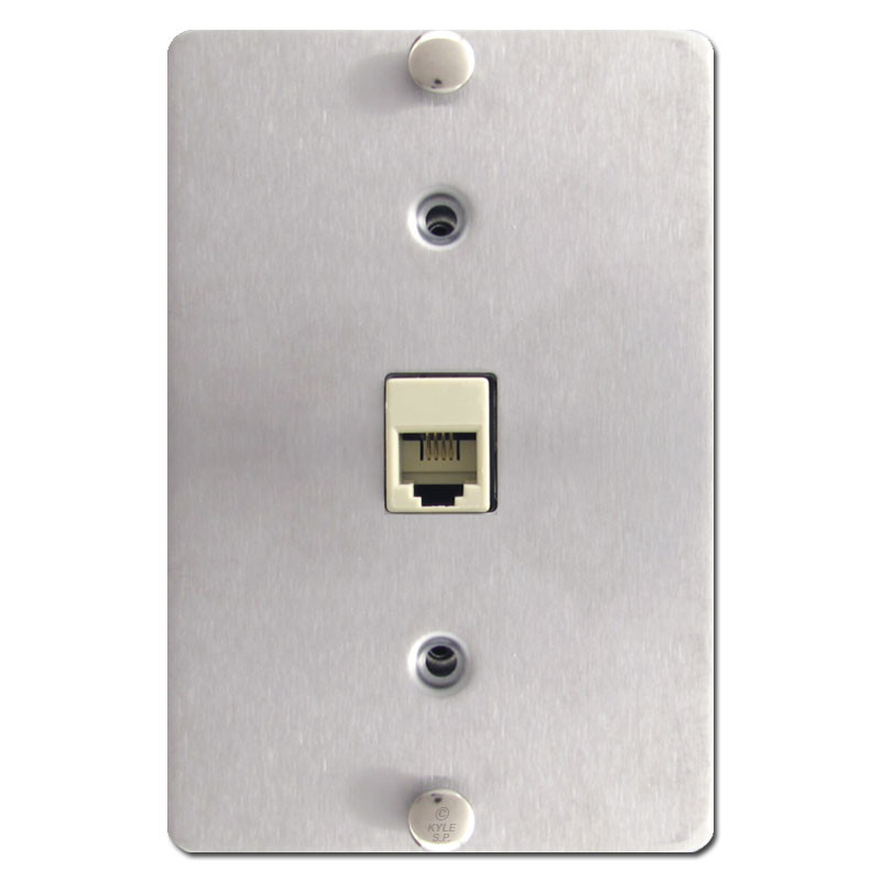Stainless Steel Wall Phone Jack Leviton C0256